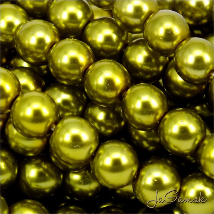 Voskované perly 4mm zlatozelená 70016, 120ks (38_70016vb4)